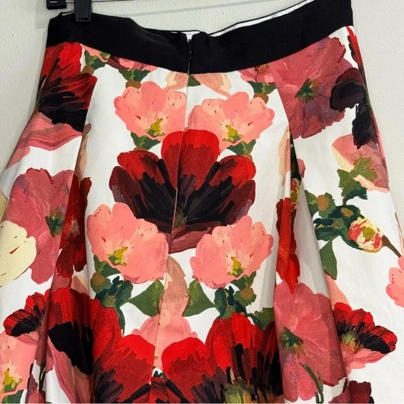 White House Black Market Floral Watercolor Formal Full Midi Skirt - Size 4 - Picture 2 of 14